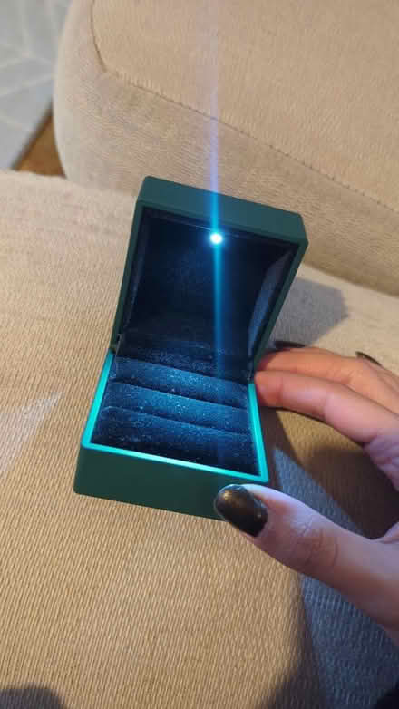 Photo of free Green ring box with light (Walthamstow) #3