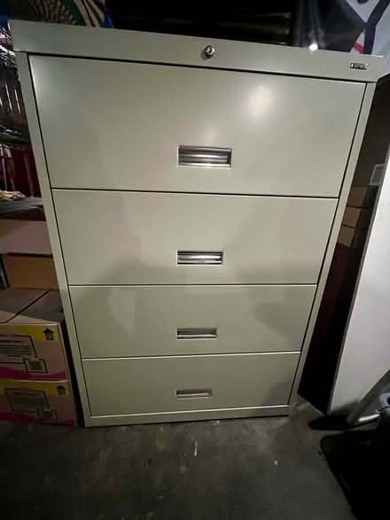Photo of free Large metal 4-drawer filing cabinet (East Capitol Hill Miller Park) #1