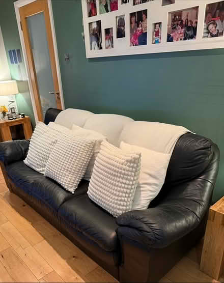 Photo of free Couch, 4 leather chairs & desk (Ratoath Co Meath) #1