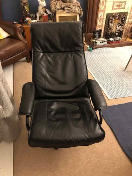 Photo of free Black leather recliner (BS23) #2