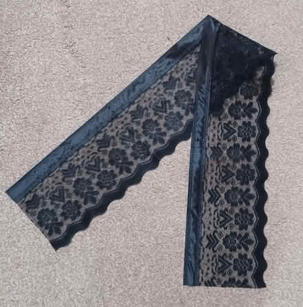 Photo of free I x metre Strip of Black Lace Fabric (Door Width) (Primrose LA1) #1