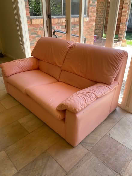 Photo of free Apricot parachute silk sofa x2 (Gumtree Hills Sunbury) #2