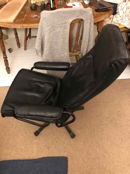 Photo of free Black leather recliner (BS23) #1