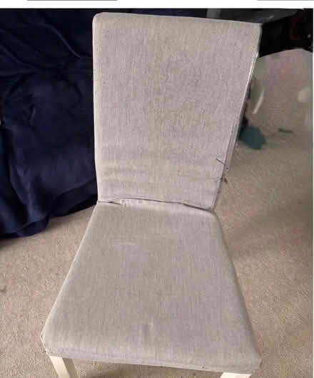 Photo of free Pair of grey and white Ikea dining chairs (Hook KT6) #1