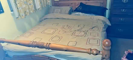 Photo of free Double pine bed (Crawley sussex RH11) #1