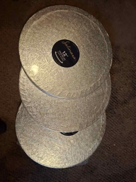 Photo of free 3 12 inch silver cake boards (SG64YQ) #1