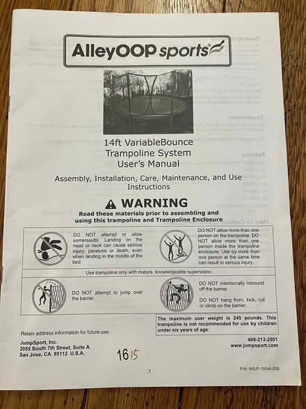 Photo of free Trampoline 14 ft AlleyOOP sports (Swarthmore) #3