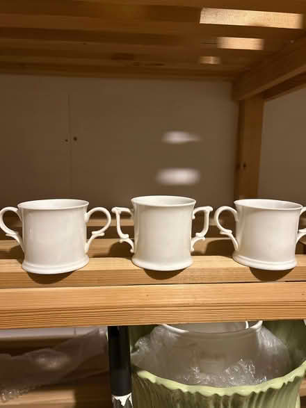 Photo of free 3 x 2-handled white bone china mugs (South Woodchester GL5) #1