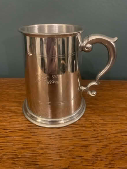 Photo of free Silver plated engraved tankard (Bakewell DE45) #1