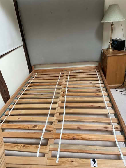 Photo of free Ikea double bed frame and bed end +/- memory foam mattress (Dutton PR3) #1
