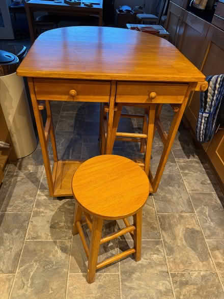 Photo of free Drop leaf table & two stools (Lower Street NR11) #1
