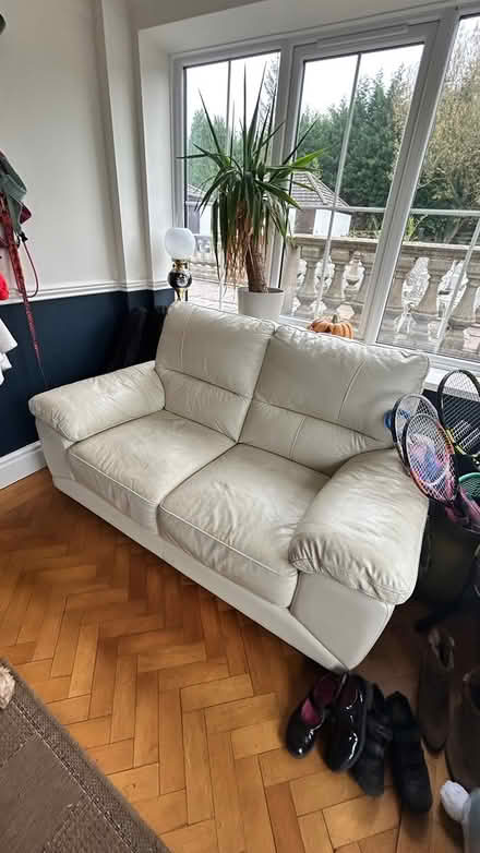 Photo of free Cream leather couch (Heskin PR7) #2