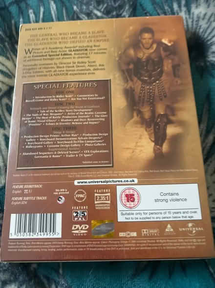 Photo of free Gladiator dvd (SW11) #2