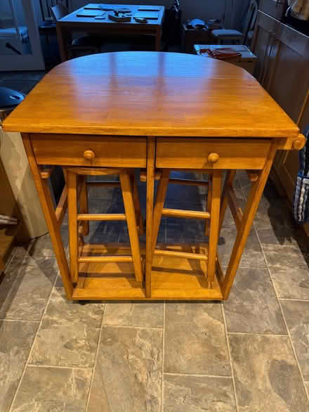 Photo of free Drop leaf table & two stools (Lower Street NR11) #2