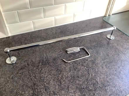 Photo of free Chrome Towel rail and Toilet Roll Holder (The Plantation GL5) #2