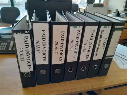 Photo of free 7 x Black Lever Arch Folders (Chadwell Heath RM6) #1