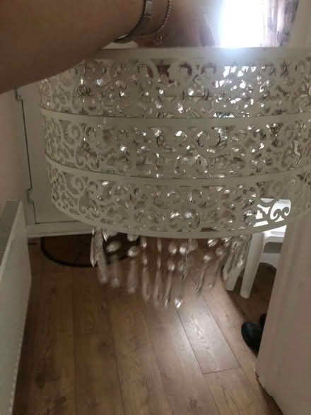 Photo of free cream and gold plant stand and lightshade (New Shildon DL4) #2