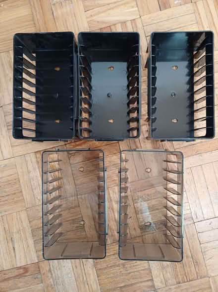 Photo of free Interlocking cassette racks, each holds 10 cassettes (Uxbridge UB8) #1