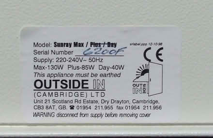 Photo of free Sunray Max Seasonal Affective Disorder (SAD) Light Therapy B (Orton CA10) #2