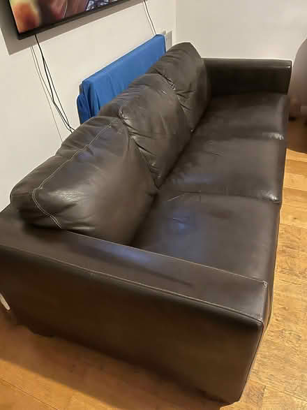 Photo of free 3 Seater Brown Leather Sofa (Shepherds Bush W14) #2