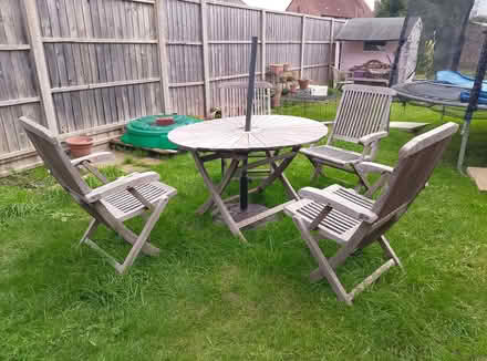 Photo of free garden mahogony table & chairs (Emsworth PO10) #1