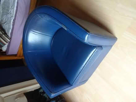 Photo of free Single seat faux leather navy sofa (Springfield B13) #2