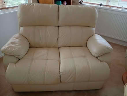 Photo of free Leather look loveseat (Foxhole PL26) #1