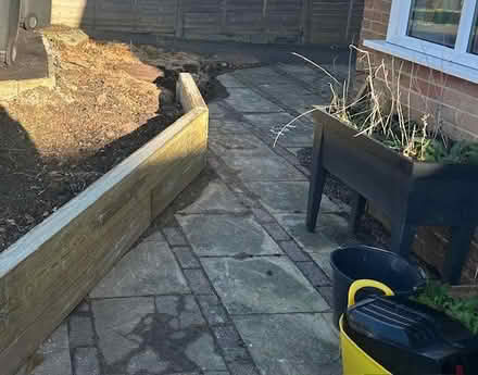 Photo of Riven paving slabs in buff 45 x 45 cms (Rowlands Castle PO9) #1