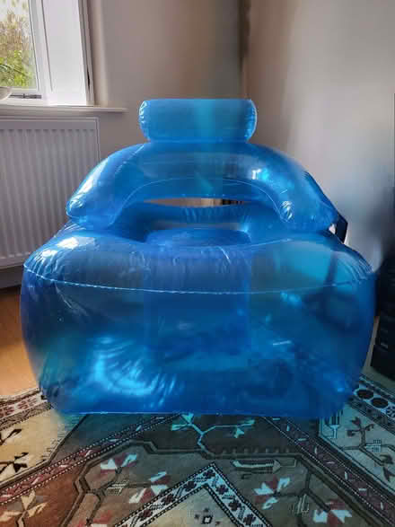 Photo of free 2x Clear blue inflatable arm chairs, adult size (Old Ditch BA5) #2