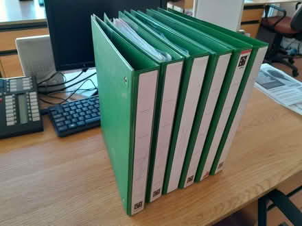 Photo of free 6 x Green A4 Ring Binder Folders (Chadwell Heath RM6) #2