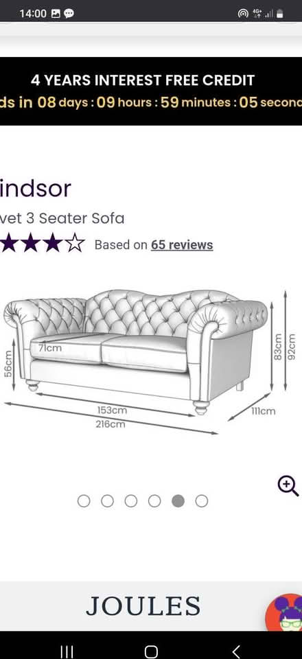 Photo of free Yellow Jules 3 seater sofa (Southgate RH11) #1