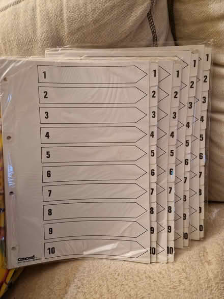 Photo of free 4 oackets of ring binder dividers (Juniper Green, EH14) #1