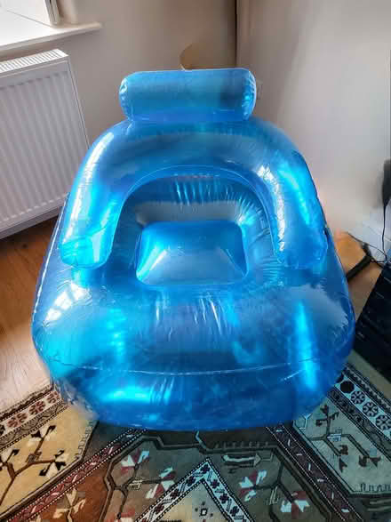 Photo of free 2x Clear blue inflatable arm chairs, adult size (Old Ditch BA5) #1