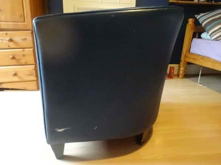 Photo of free Single seat faux leather navy sofa (Springfield B13) #4
