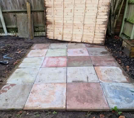 Photo of free 20 Red/White Paving Slabs for Shed base, 2’ x 2’ x 2” thick (Eaton NR4) #1