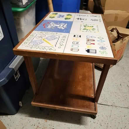 Photo of free GONE! Small rolling Table (Near the Valrico Home Depot) #4