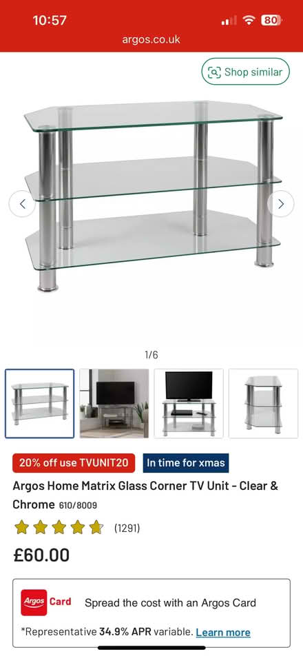 Photo of free Glass TV unit (Kilburn DE56) #1