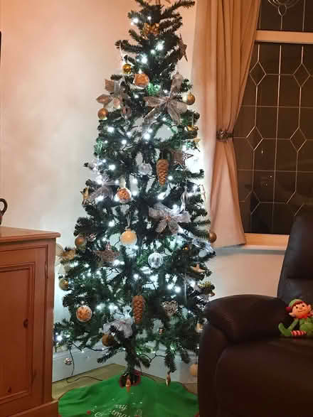 Photo of free Slim Christmas tree with skirt (West Park LS16) #1