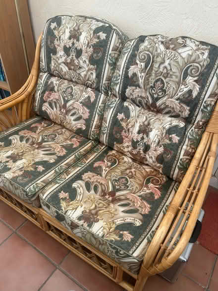 Photo of free Cane conservatory set sofa + 2 chairs (Oxenholme LA9) #1