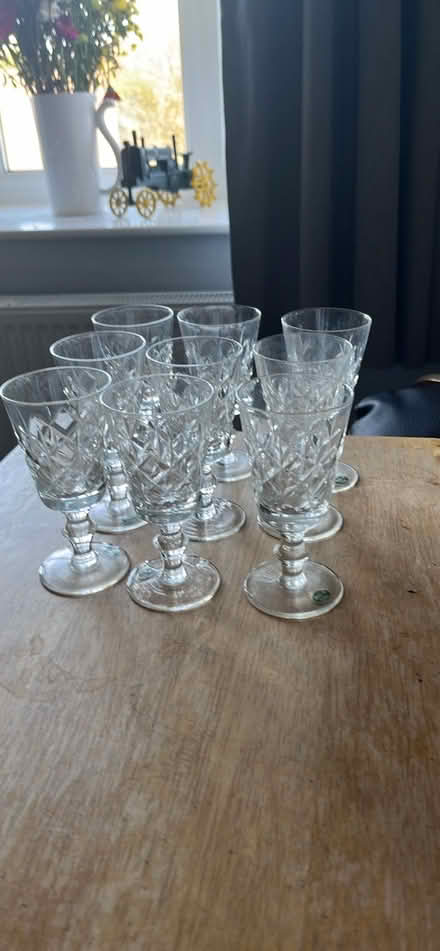 Photo of free 9 crystal sherry glasses (Horsehay TF4) #1