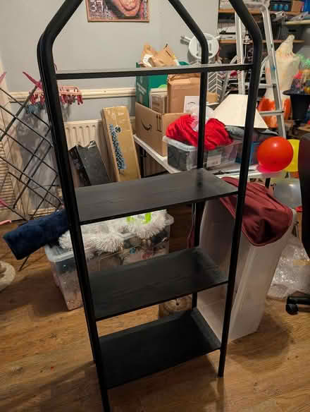 Photo of free Black shelving unit (Wallasey CH44) #2