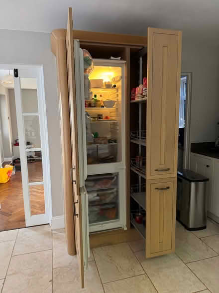 Photo of free Fridge/freezer with enclosure and drawers (St John's TN13) #1