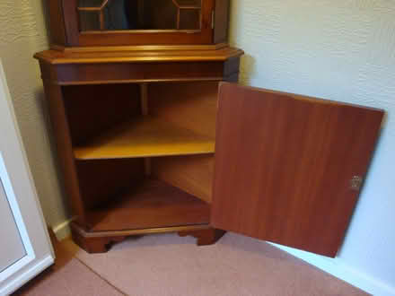 Photo of free Corner display cabinet (yew) (Streetly, Sutton Coldfield B74) #3