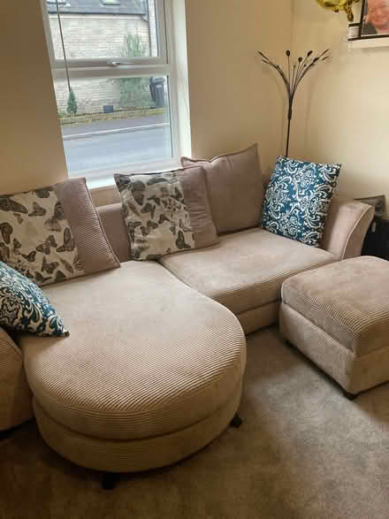 Photo of free 3 seater sofa and pouffe (Paulton) #1