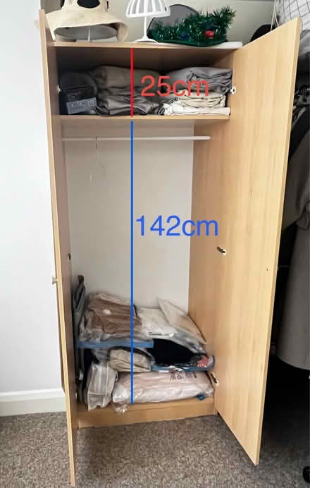 Photo of free Wardrobe 1.8m wood small single (SE9) #2