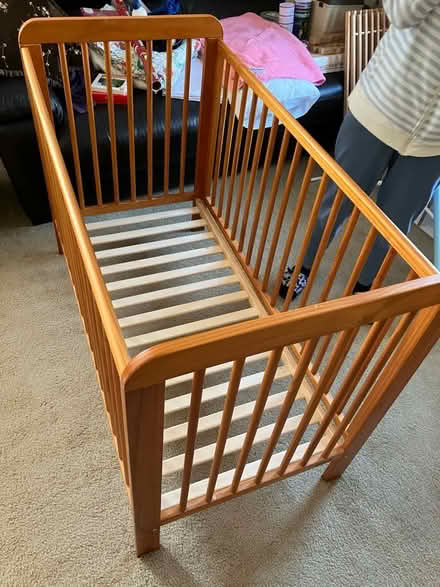 Photo of free Child’s wood cot with mattress (Little Herberts GL53) #2