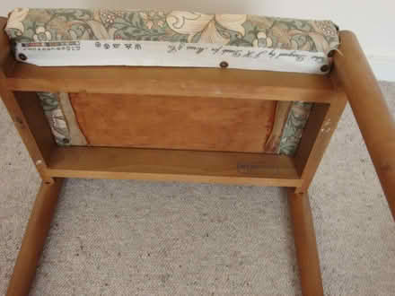 Photo of free Small padded wooden stool (Streetly, Sutton Coldfield B74) #2
