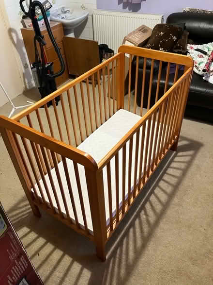 Photo of free Child’s wood cot with mattress (Little Herberts GL53) #1