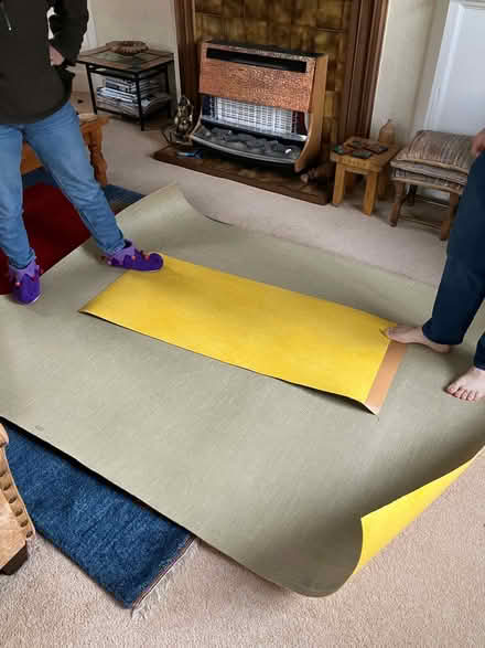 Photo of free Marmoleum flooring offcut, 2m x 1.5m, yellow/gold colour (Eskbank EH22) #2