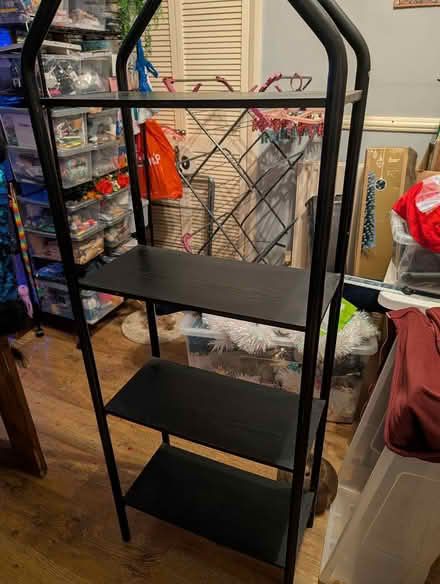 Photo of free Black shelving unit (Wallasey CH44) #1